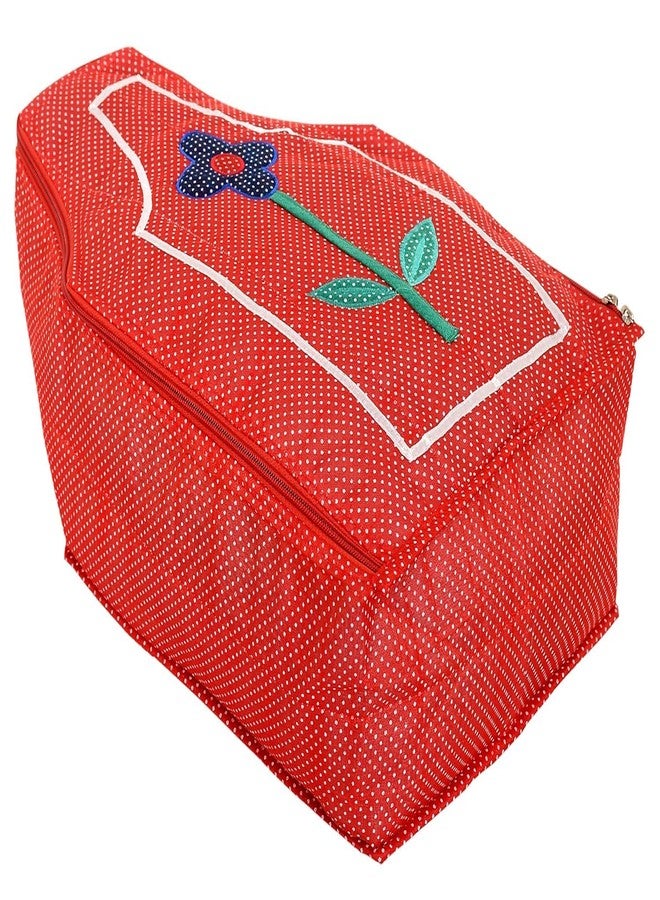 MSclassy Dot Printed Blouse Cover Clothes Storage Bag Garments Organiser for Wardrobe (Red, Pack of 1) - Image 1