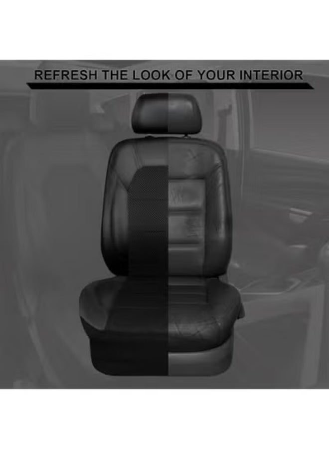 COYO Leather and 3D Air Mesh Universal Fit Car Seat Covers, for Sedans,Trucks,Suvs,Airbag Compatible,Zipper Design and Reserved Opening Holes for Headrest(Full Set, Black) - Image 4