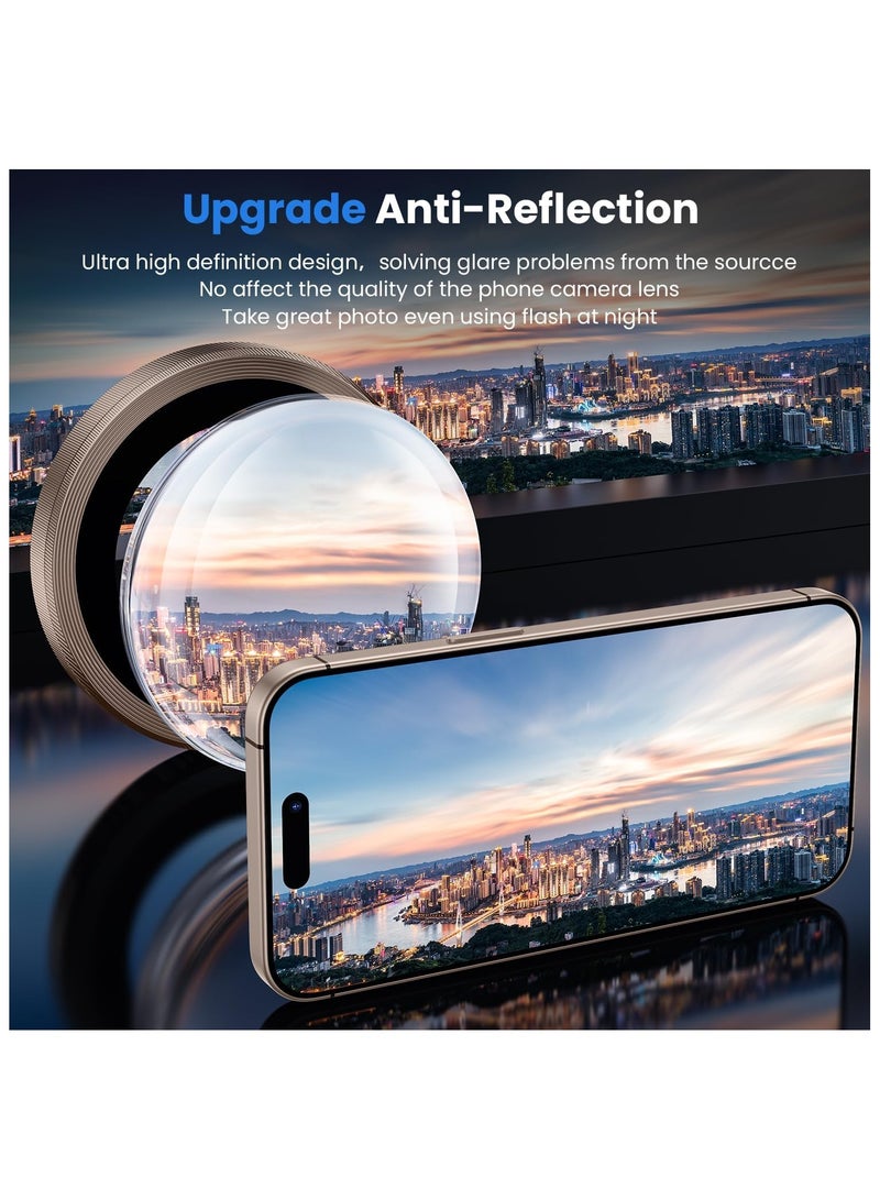 Camera Lens Protector for iPhone 16 Pro 6.3-Inch and iPhone 16 Pro Max 6.9-Inch, 9H Tempered Glass Metal Individual Ring Cover, HD Clear, 3-Pieces Desert Titanium - Image 3