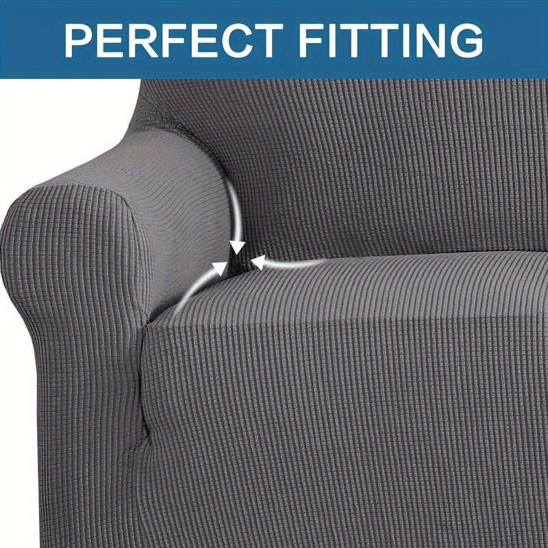 Burgundy Loveseat Thickened Sofa Cover All Season Dust Proof Cat Scratch Resistant Washable Wear Resistant Furniture Protector - Image 2