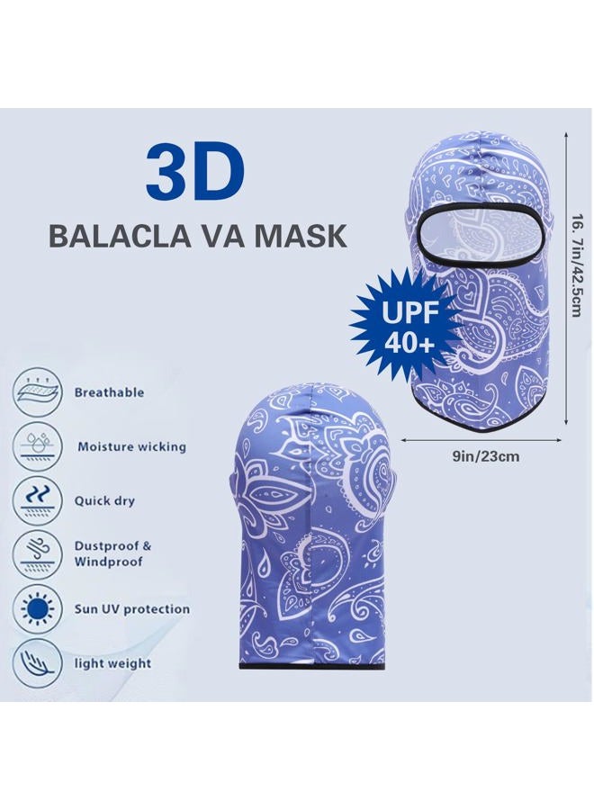 Cutewing Balaclava Mask 3D Print Full Face Mask Cooling Neck Gaiter Sun Protection Face Cover Mask Windproof Ski Mask, Paisley, L/One size - Image 3