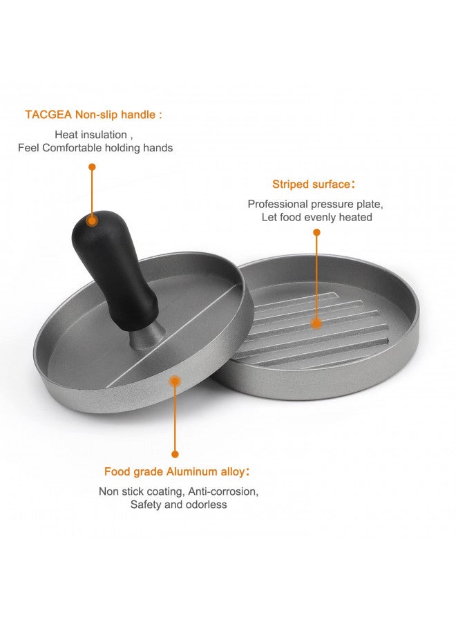 TACGEA Burger Press with 150 Patty Papers, Non-Stick Hamburger Patty Maker with Wax Paper, Aluminum Burger Maker for Kitchen BBQ Grill - Image 4