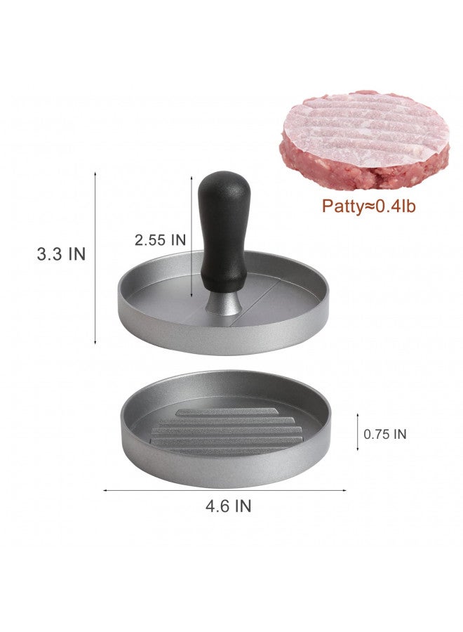 TACGEA Burger Press with 150 Patty Papers, Non-Stick Hamburger Patty Maker with Wax Paper, Aluminum Burger Maker for Kitchen BBQ Grill - Image 1
