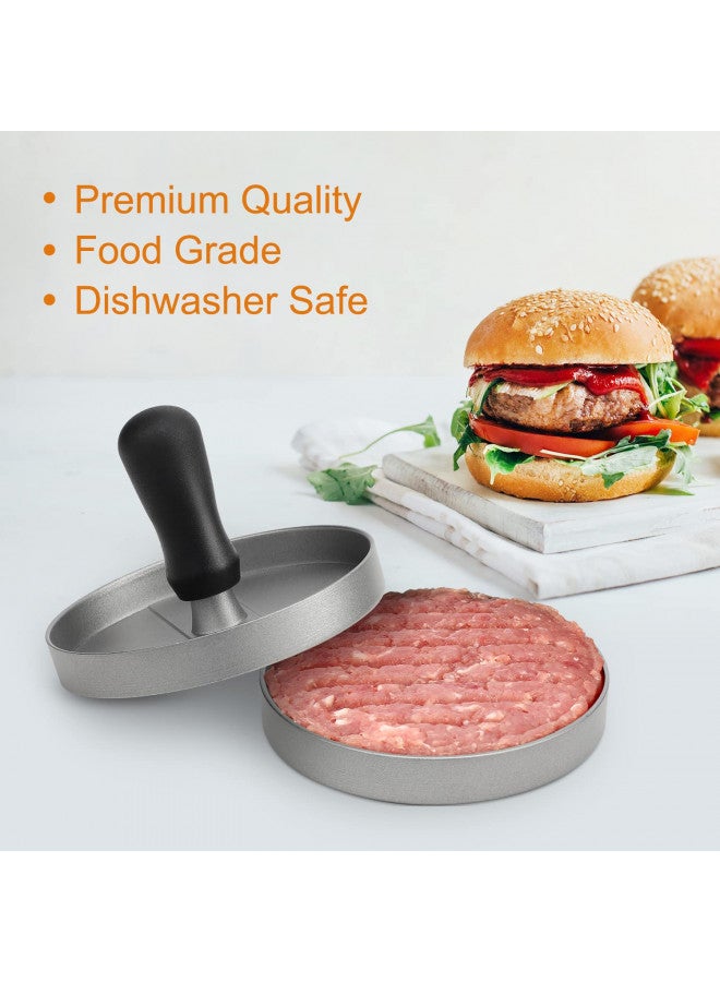 TACGEA Burger Press with 150 Patty Papers, Non-Stick Hamburger Patty Maker with Wax Paper, Aluminum Burger Maker for Kitchen BBQ Grill - Image 3