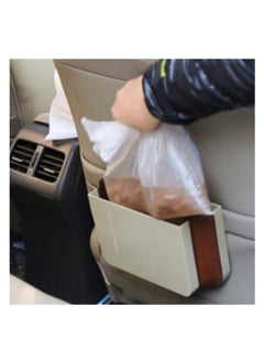 Generic Car Trash Bin For Back Seat - Beige/Brown  - Image 1