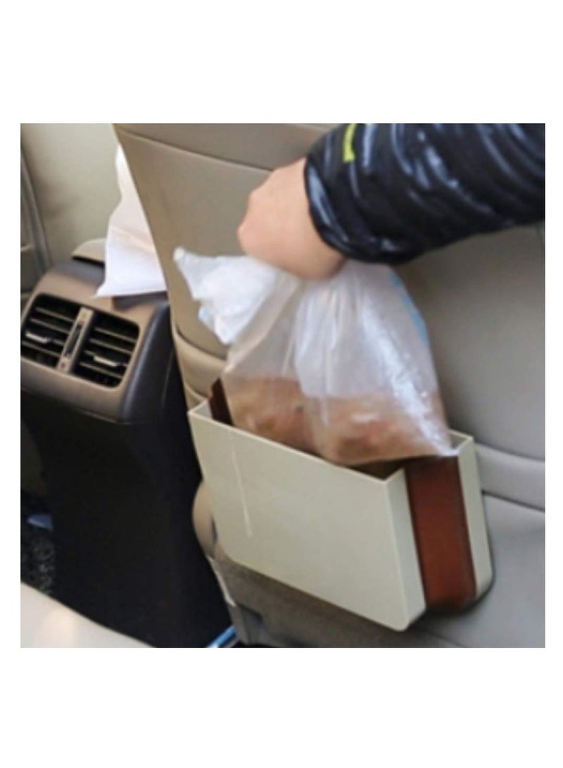 Generic Car Trash Bin For Back Seat - Beige/Brown - Image 1