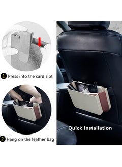 Generic Car Trash Bin For Back Seat - Beige/Brown  - Image 5