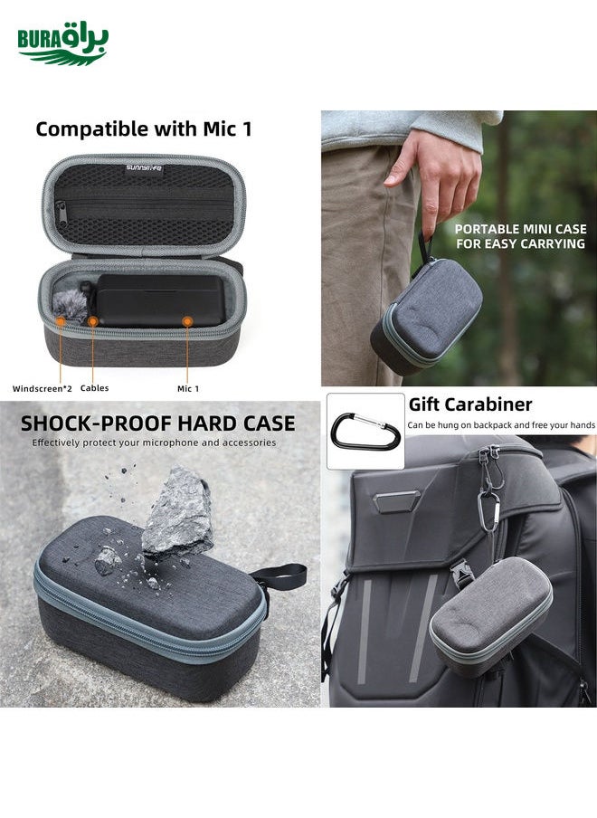 براق لـ DJI MIC 2 Sunnylife B770 Mini Case Case Case Lase Microphone Bag (رمادي)  - Image 3