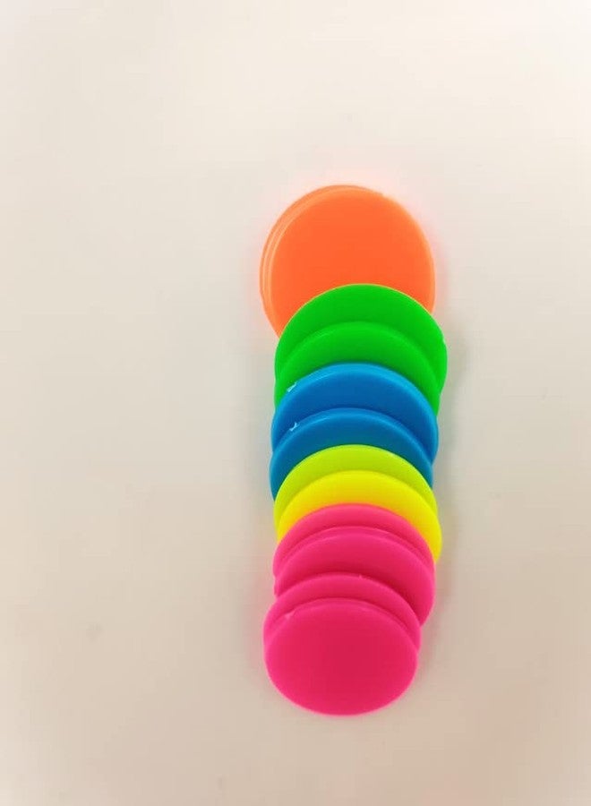 Nimida 6 Month And Above Plastic Round Plain Coin/Token/Chips For Board Games And Other Uses Five Colours - 20 Each | Total 100 Nos | Mini Combo - Image 3