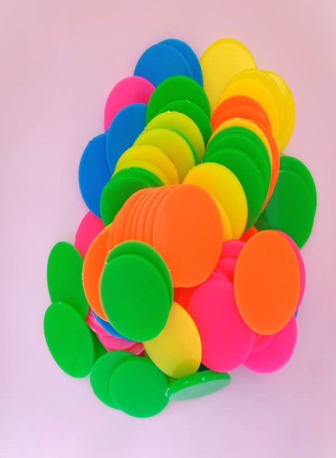 Nimida 6 Month And Above Plastic Round Plain Coin/Token/Chips For Board Games And Other Uses Five Colours - 20 Each | Total 100 Nos | Mini Combo - Image 1