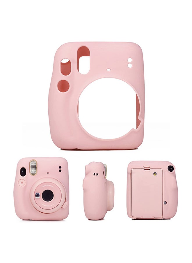 O Ozone - Case for Fujifilm Instax Mini 11 Case Soft Silicone Instant Camera Cover with Adjustable Strap -Pink - Image 1