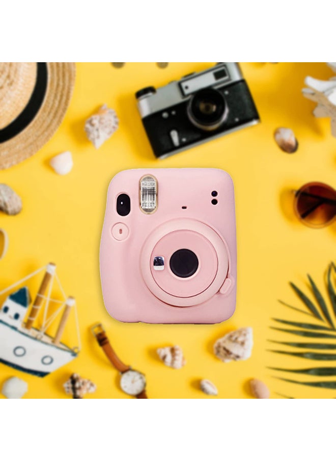 O Ozone - Case for Fujifilm Instax Mini 11 Case Soft Silicone Instant Camera Cover with Adjustable Strap -Pink - Image 1