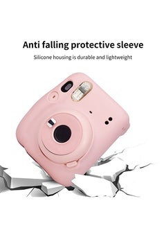 O Ozone Case for Fujifilm Instax Mini 11 Case Soft Silicone Instant Camera Cover with Adjustable Strap -Pink  - Image 3