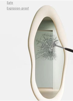 Arabest Full Length Wall Mirror, Irregular Floor Mirror, Boho Decor, Irregular Wall Mirror for Bedroom, Living Room, Full Body Mirror, White  - Image 4