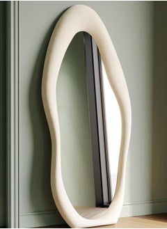 Arabest Full Length Wall Mirror, Irregular Floor Mirror, Boho Decor, Irregular Wall Mirror for Bedroom, Living Room, Full Body Mirror, White  - Image 5
