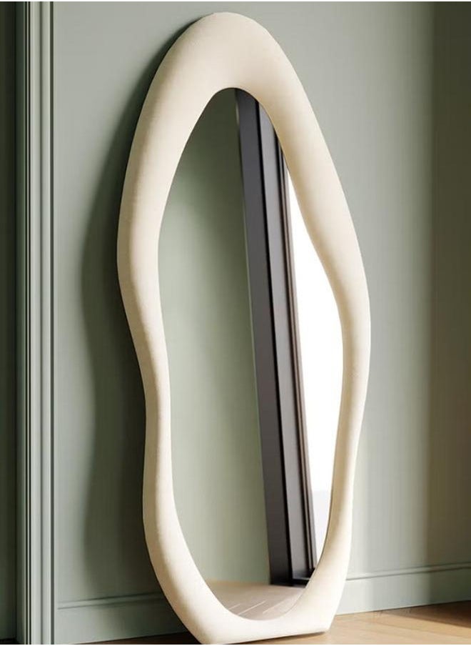 Arabest Full Length Wall Mirror, Irregular Floor Mirror, Boho Decor, Irregular Wall Mirror for Bedroom, Living Room, Full Body Mirror, White  - Image 5