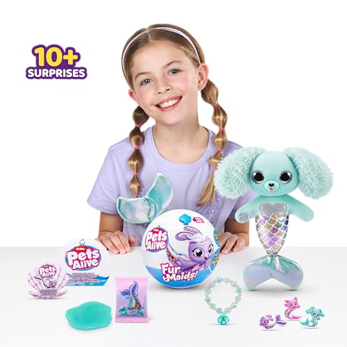 Pets Alive Furmaids by ZURU Mermaid Plush Interactive Lights Sounds Girls Toy (Green Puppy) - Image 5