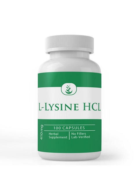 مكونات أصلية نقية L-Lysine Hcl (100 كبسولة) نقية دائمًا، بدون إضافات أو مواد مالئة، تم التحقق من صحتها في المختبر