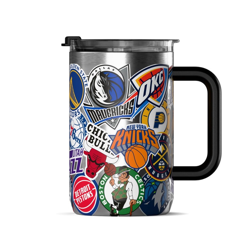 Hydrapeak x NBA Officially Licensed All-Team 18oz Insulated Coffee Mug with Flip Lid and Handle for Travel, Cold/Hot, Stainless Steel Coffee Cup Insulated, BPA-Free Double Walled, Tea Mug - Image 1