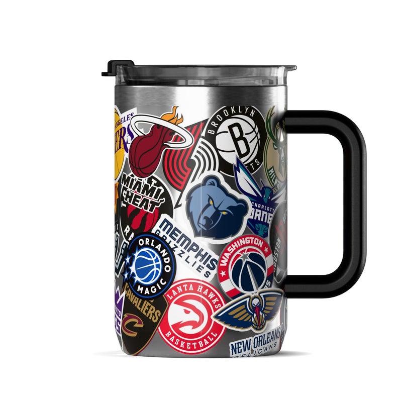 Hydrapeak x NBA Officially Licensed All-Team 18oz Insulated Coffee Mug with Flip Lid and Handle for Travel, Cold/Hot, Stainless Steel Coffee Cup Insulated, BPA-Free Double Walled, Tea Mug - Image 2