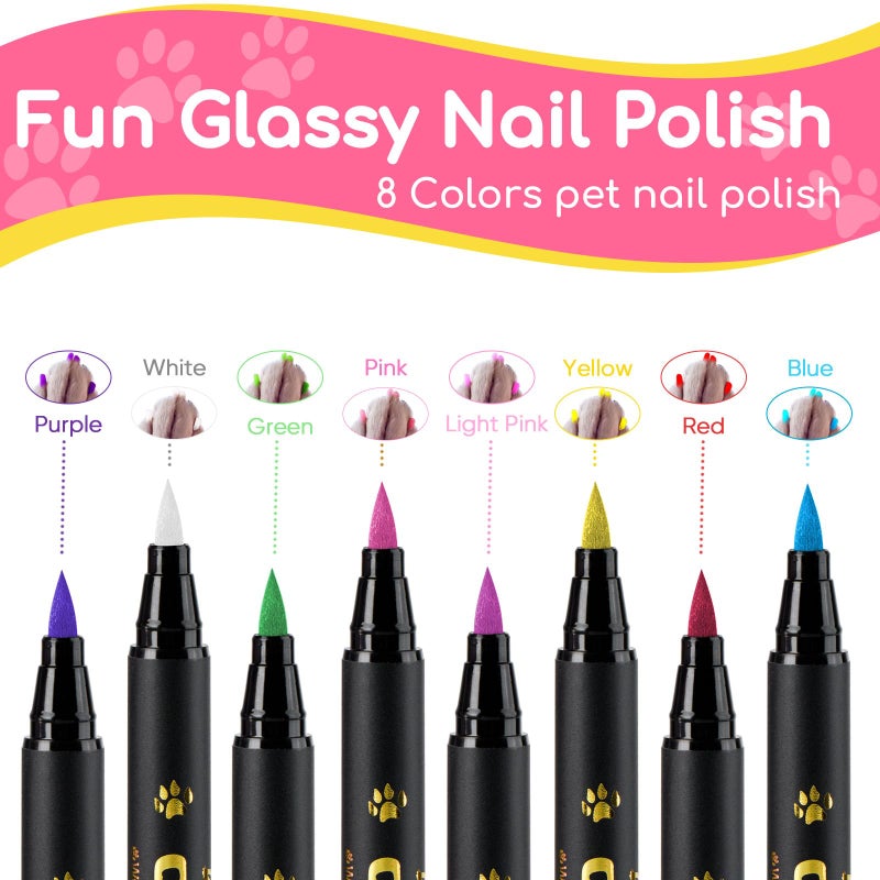 OLINGYOU Dog Nail Polishï¼Œ Dog Nail Polish Pens Quick Dry-12 Colors, Pet Nail Polish Set for Dogsï¼Œ DIY Dogs Puppy Nails, Dog Safe Nail Polish Non Toxic, Odorless, Easy to Applyt - Image 2