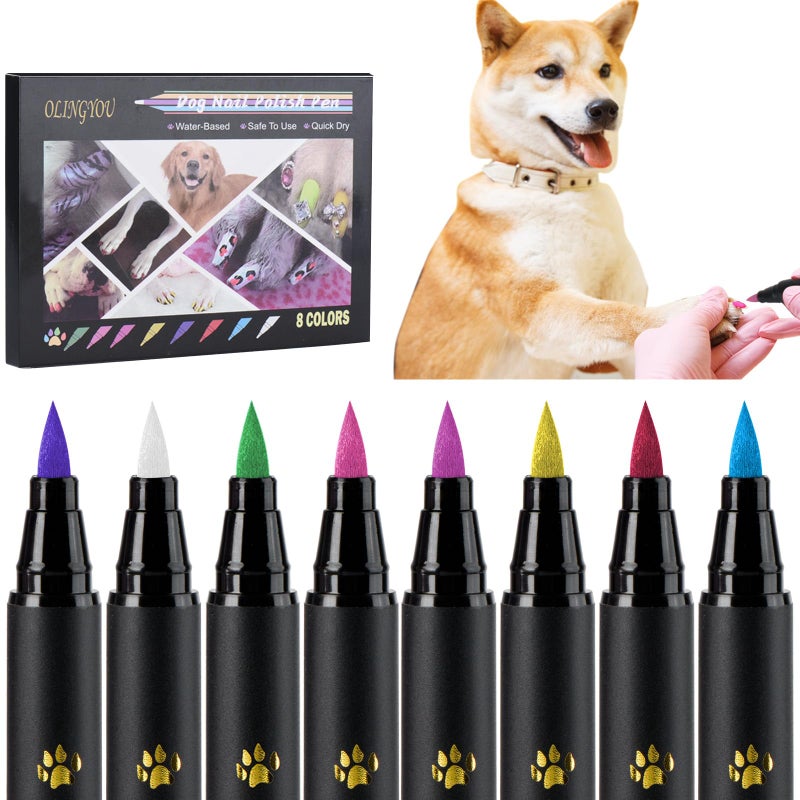 OLINGYOU Dog Nail Polishï¼Œ Dog Nail Polish Pens Quick Dry-12 Colors, Pet Nail Polish Set for Dogsï¼Œ DIY Dogs Puppy Nails, Dog Safe Nail Polish Non Toxic, Odorless, Easy to Applyt - Image 1