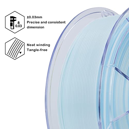 ZIRO 3D Printer Filament,Translucent PLA Filament 1.75mm, Multicolor Rainbow PLA for 3D Printing Material, 1KG/2.2lb,Season Series - Winter - Image 4