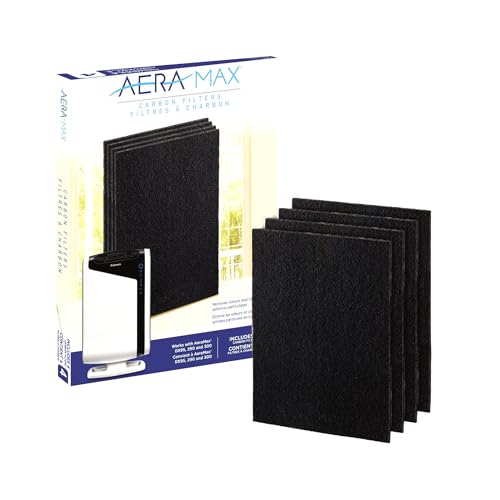 Fellowes Carbon Filters for AeraMax Air Purifiers - 4 Pack (9324201),Black, 16.1" x 12.4" x 0.2" - Image 1