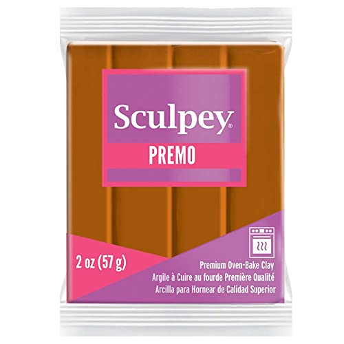 Sculpey Premo™ Polymer Oven-Bake Clay, Raw Sienna Brown, Non Toxic, 2 oz. bar, Great for Jewelry Making, Holiday, DIY, Mixed Media and More. Premium Clay Perfect for clayers and Artists. - Image 1