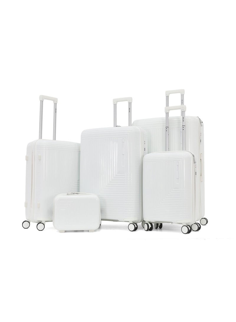 DILIXI Unbreakable Hardshell PP Luggage Trolley Bag 5 Pieces Set With Double Spinner Wheels (BC-12",S-20",M-24",L-28",XL-32") - Image 1