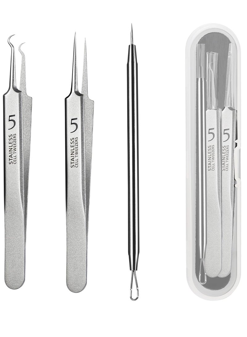 WSYUB Blackhead Tweezers, Milia Remover, Pimple Popper Tool,Ingrown Hair Tweezers, Blackhead Extractor - Image 1