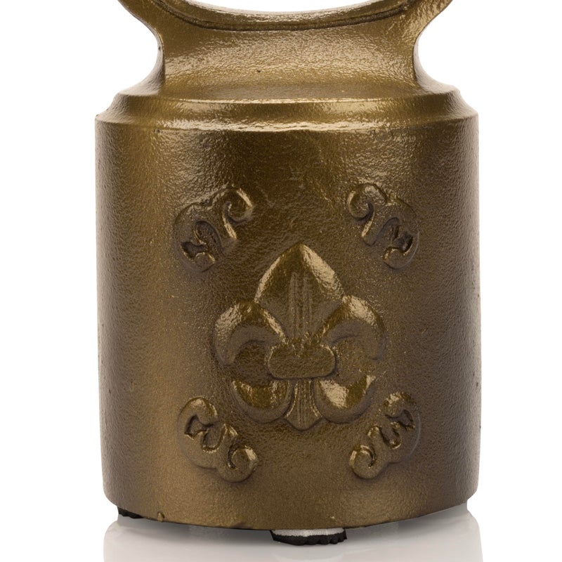 CRAFTSMAN ROAD Cast Iron Decorative Door Stop â€“ Weighted Door Stop Heavy Door Weight â€“ 7lb Antique Door Stopper, Free Standing Door Stop â€“ 7â€ x 4â€ Non Slip Fleur-de-lis Door Stop (Antique Brass) - Image 5