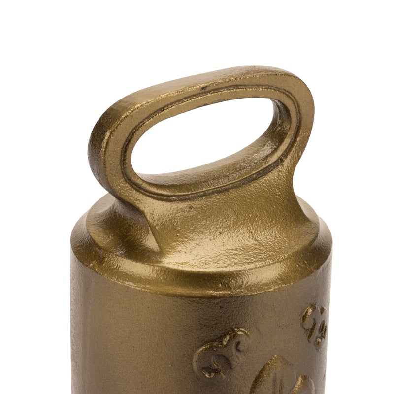 CRAFTSMAN ROAD Cast Iron Decorative Door Stop â€“ Weighted Door Stop Heavy Door Weight â€“ 7lb Antique Door Stopper, Free Standing Door Stop â€“ 7â€ x 4â€ Non Slip Fleur-de-lis Door Stop (Antique Brass) - Image 4