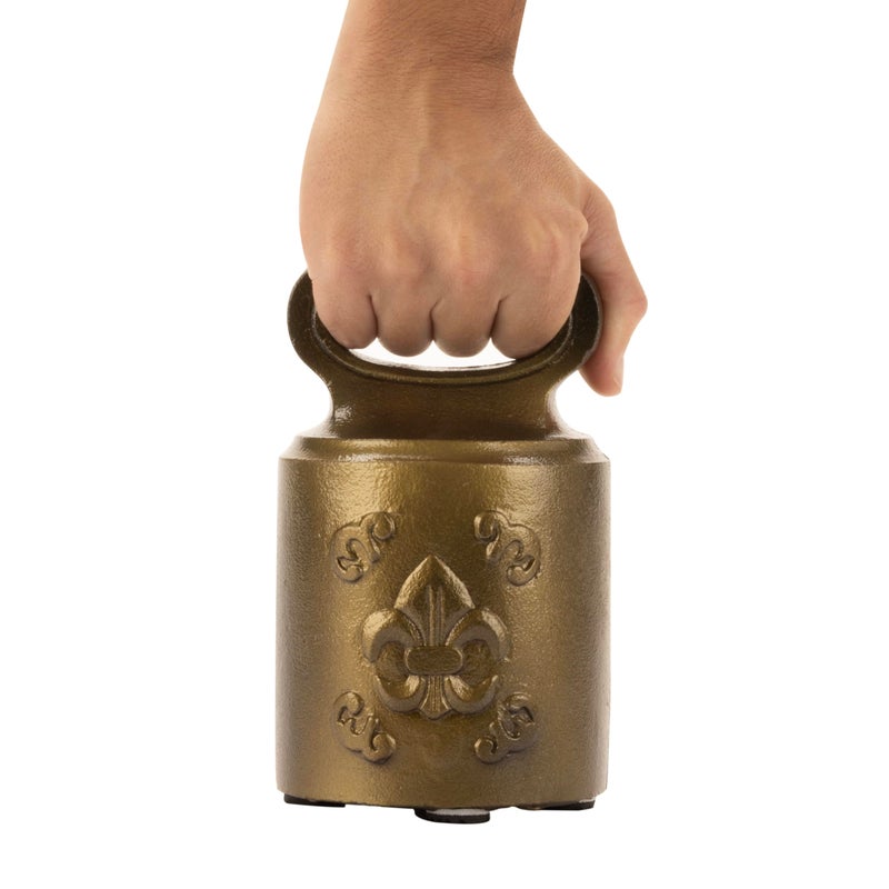CRAFTSMAN ROAD Cast Iron Decorative Door Stop â€“ Weighted Door Stop Heavy Door Weight â€“ 7lb Antique Door Stopper, Free Standing Door Stop â€“ 7â€ x 4â€ Non Slip Fleur-de-lis Door Stop (Antique Brass) - Image 2