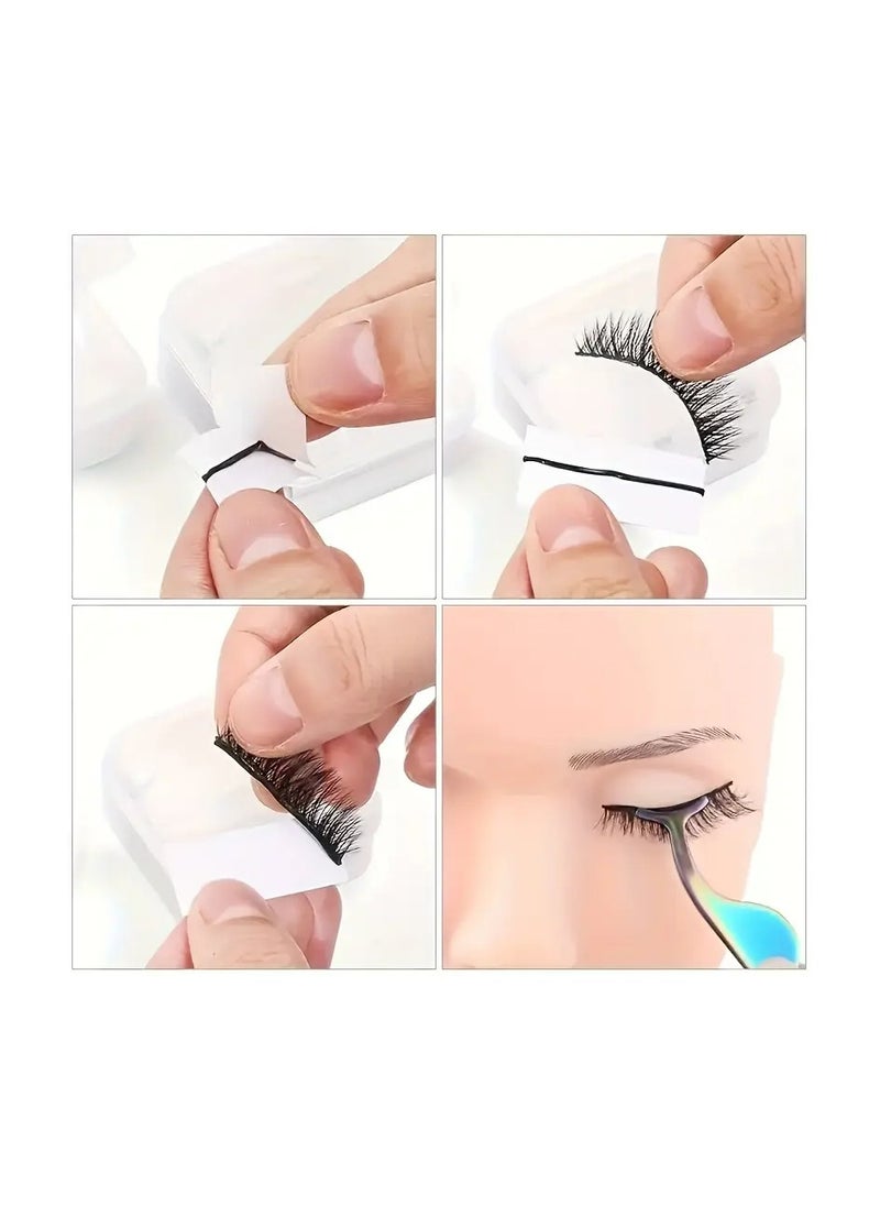 LANGMANNI 40pcs a box of self-adhesive eyelash glue strips, black waterproof self-adhesive eyelash glue strips, glue-free reusable eyelash glue strips  - Image 2