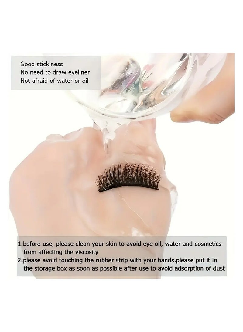 LANGMANNI 40pcs a box of self-adhesive eyelash glue strips, black waterproof self-adhesive eyelash glue strips, glue-free reusable eyelash glue strips  - Image 3