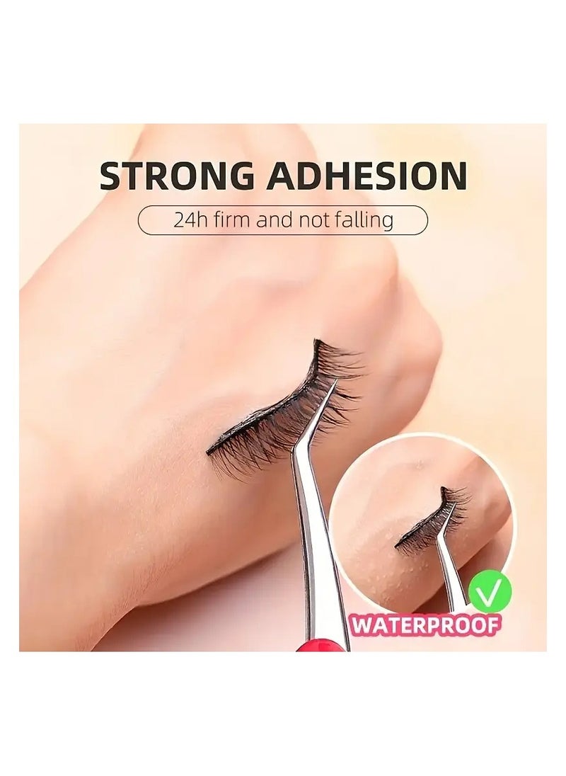 LANGMANNI 40pcs a box of self-adhesive eyelash glue strips, black waterproof self-adhesive eyelash glue strips, glue-free reusable eyelash glue strips  - Image 4