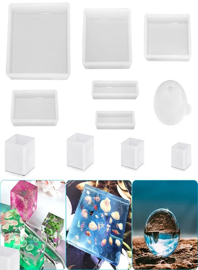 FineGood 11 Pcs Resin Molds, FineGood Square Silicone Molds for Epoxy Resin Ball Epoxy Resin Molds DIY Cube Box Resin Casting Molds for Jewelry Soap Dried Flower Specimen - Image 2