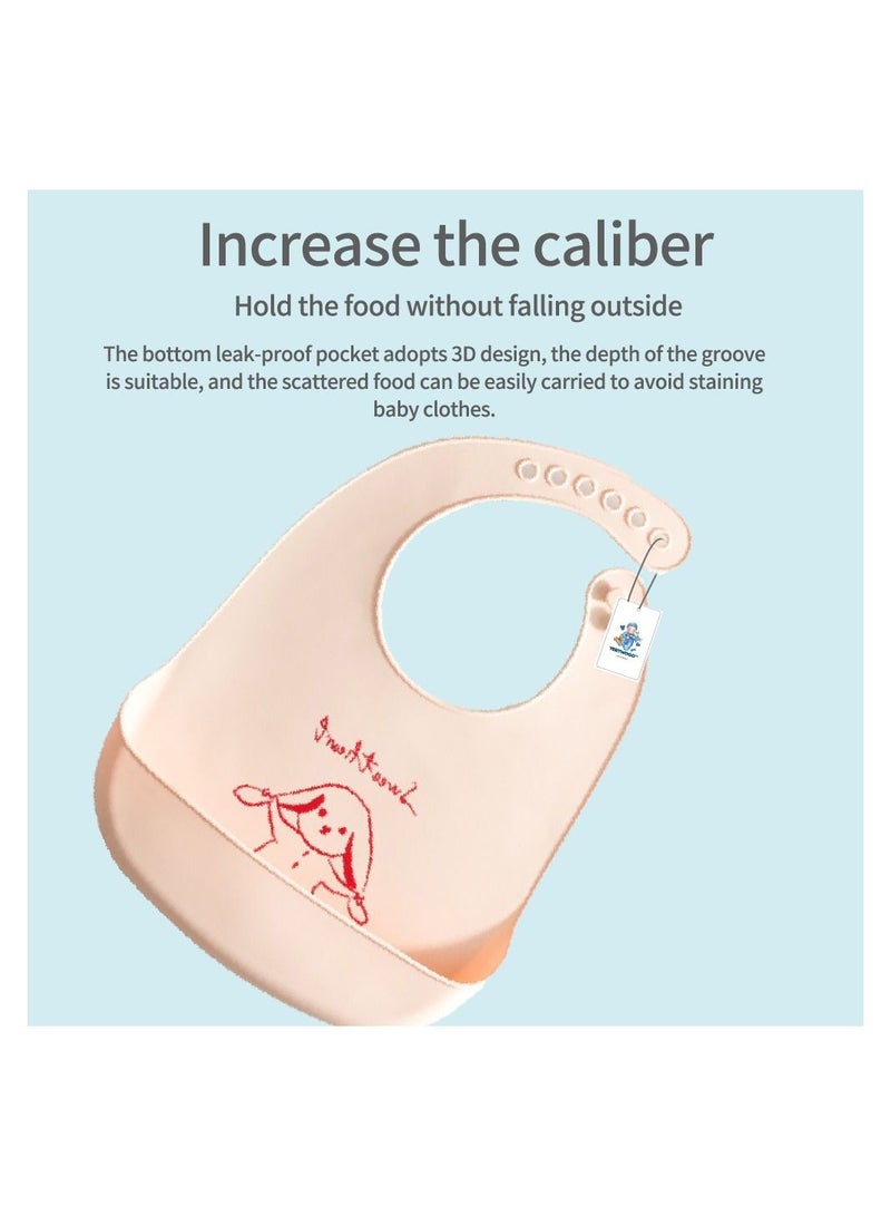 YES!TWOGO Baby Silicone Bib Waterproof Saliva Pocket - Image 4