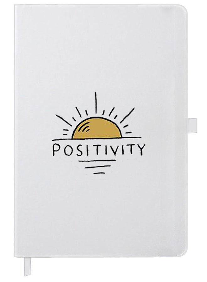 Theodor Designer A5 Thick White Hardcover Notebook Positivity - Image 1