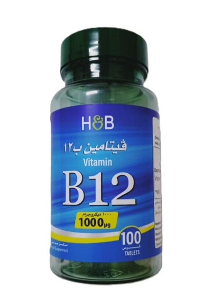H&B Holland And Barrett Vitamin B12 1000 Mcg 100 Tablets 