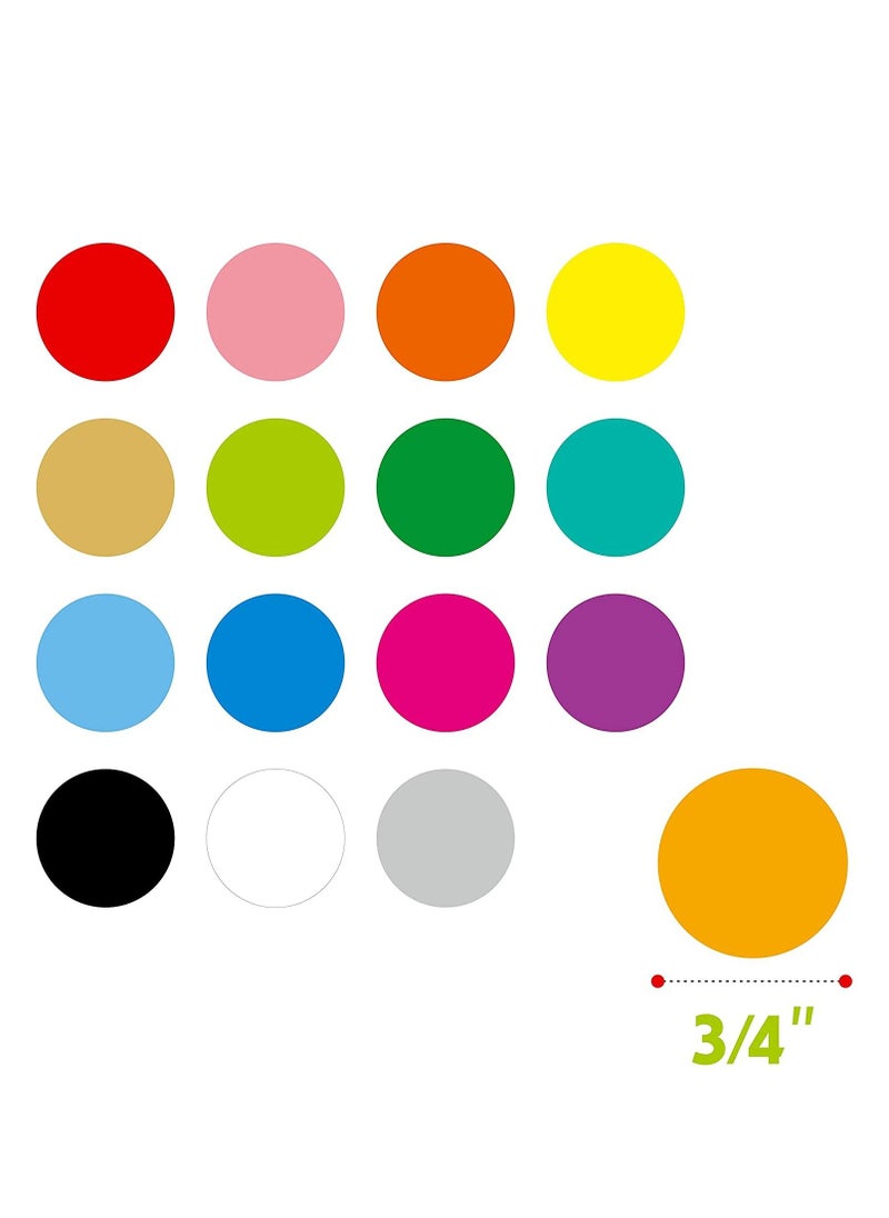 Y&D - Dot Sticker Label, Round Polka Circle Mega Bundle in Assorted 20color 2800pcs Color Coding Labels Self Adhesive Colored Stickers, 40 Sheets - Image 1