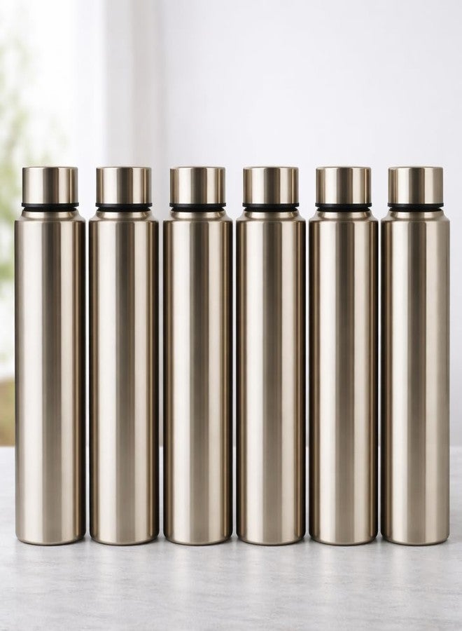 VISAXMI Stainless Steel Water Bottle 1 L | Fridge Steel Bottle | Drinking water bottle | Leak Proof & Durable Steel Bottle for Office, Gym, School & Home (Pack of 6) - Image 3