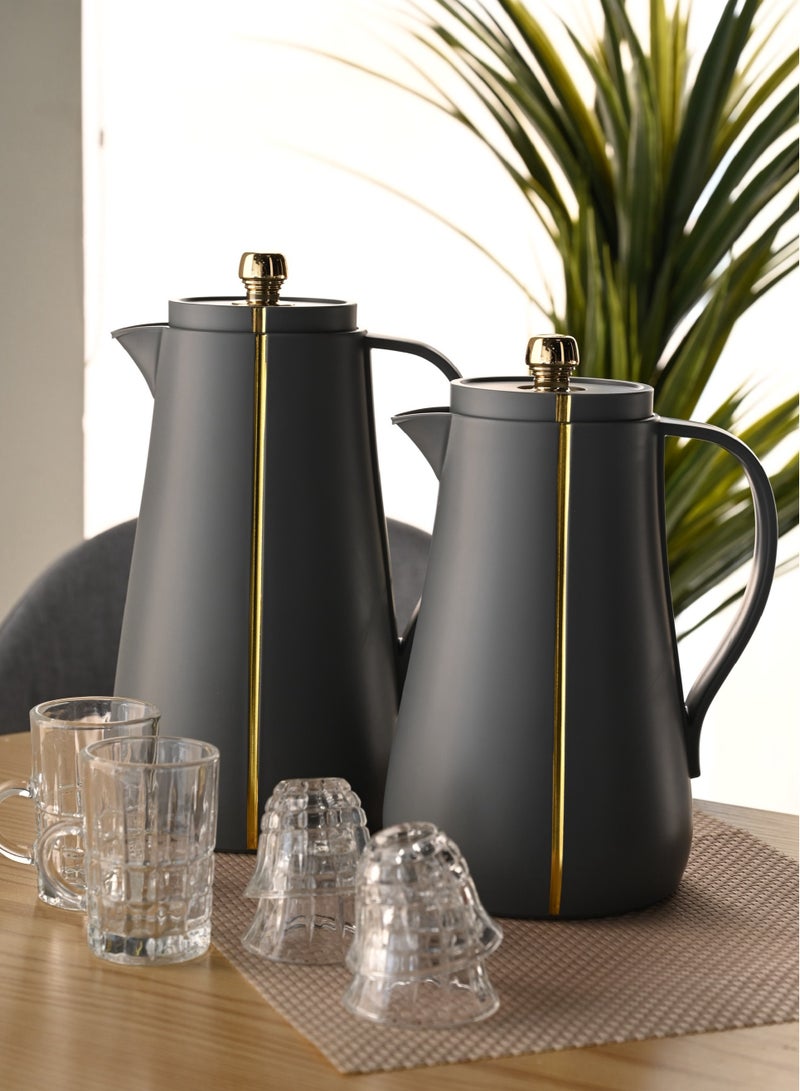 HOMEVEO The Line Thermos Set 1L + 0.6L - Elegant design for coffee and tea and superior thermal insulation to maintain heat for 20 hours - Image 1