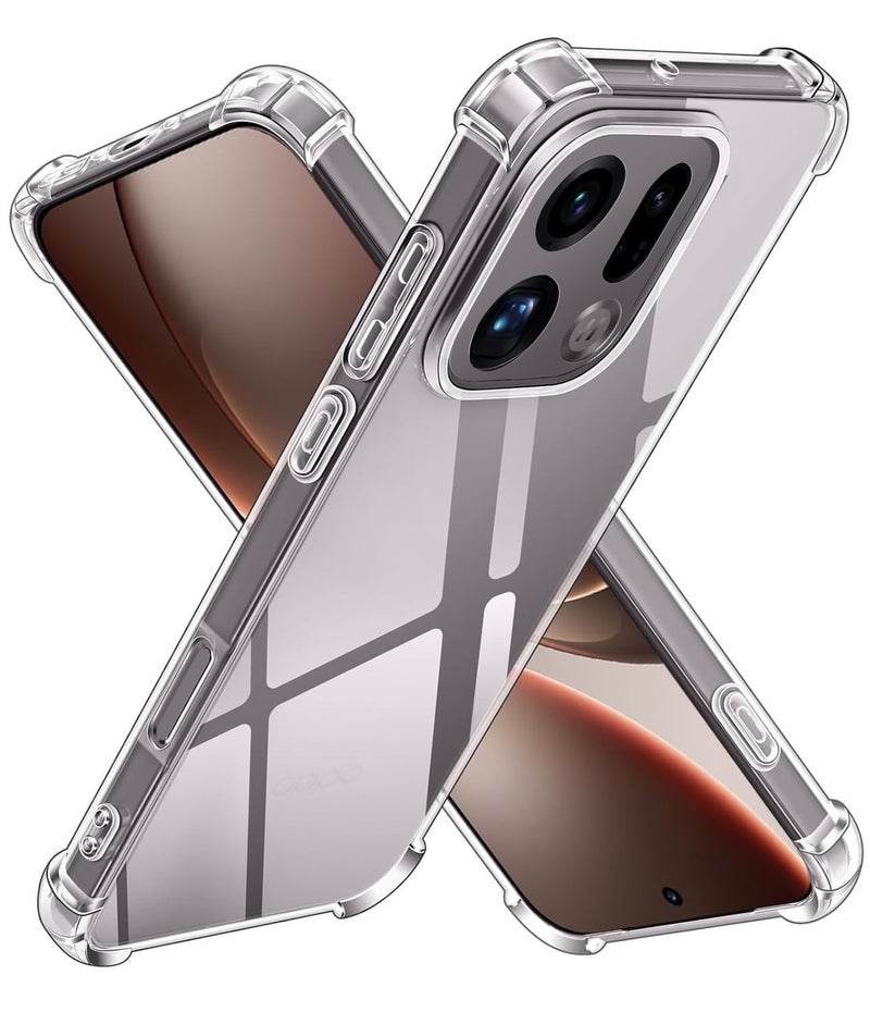 KAPAVER Essential Back Cover for Oppo Find X9 | Hard 360° Protection Clear Case for Oppo Find X9 (Bumper Clear) - Image 1