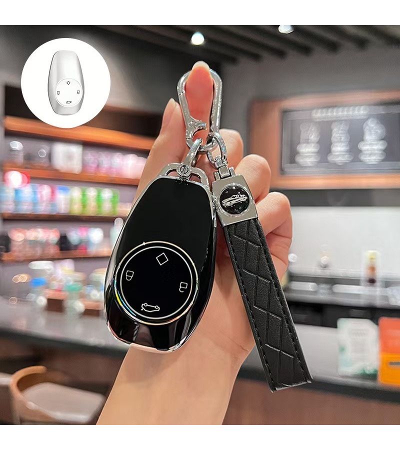 Purple TPU Car Key Fob Cover with Keychain For Leapmotor Models T03 C11 S01 And C01 Key Protector Shell Accessory - Image 1