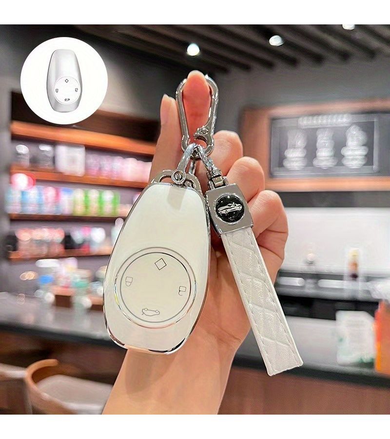 Purple TPU Car Key Fob Cover with Keychain For Leapmotor Models T03 C11 S01 And C01 Key Protector Shell Accessory - Image 2