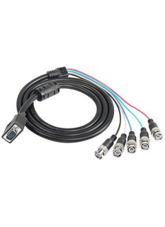 VGA to BNC Adapter Cable, HD15 VGA to 5 BNC RGBHV Male Coaxial High-Resolution Cable for HDTV Monitors and Displays