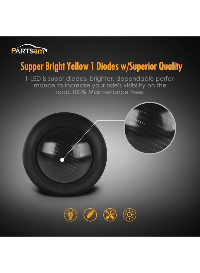 Partsam 2pcs 3/4" Smoked Amber LED Clearance Light Side Marker Light w/Rubber Grommet, Grill Lights Turn Signals For Truck Trailer Pickups RV, 12V, FLush Mount - Image 2