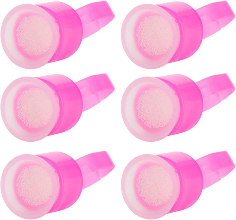 Disposable Ink Ring Cups with Sponge for Permanent Makeup 50Pcs Red Black Plastic Sponge 1.5", Adjustable Ring Design, Safe Use, Suits for Different Size Finger (50) - Image 3